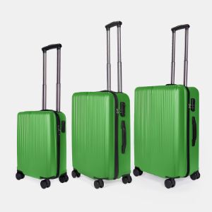 Комплект чемоданов из полипропилена. Цвет: Зеленый