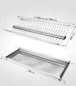 Раздвижная сушилка для посуды, 76.5 см х 28 см х 12 см,