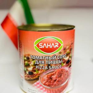 Состав: томатное пюре,крахмал,сахар,глюкозныйсироп,соль(не более 1%),ароматная зелень. Масса 2500гр. Без консервантов и искусственных красителей.