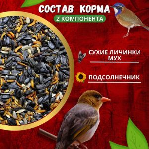 Корм для птиц с личинками мух