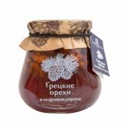 Варенье грецких орехов в кедровом сиропе имеет приятный аромат и насыщенный вкус, с легкой сладостью. Оно идеально подходит для утреннего завтрака или в качестве десерта после обеда. Оно также может использоваться как добавка к другим блюдам, например, к йогурту или овсяной каше.

Этот продукт производится с использованием традиционных рецептов и только из натуральных ингредиентов. Варенье не содержит консервантов, искусственных красителей или ароматизаторов, что делает его полезным и безопасным для потребления.
