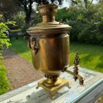 19th C Imperial Russian Bronze / Brass Hot Water Urn Samovar with Stamps 9547475837
