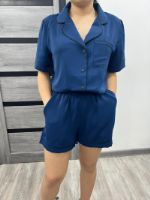 Пижама короткая синяя