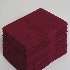 Полотенце махровое из 100% хлопка, 50*90 мм, 440 г/м2, ярко-бордовый с бордюром