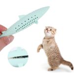 Игрушка для чистки зубов котят и взрослых кошек с кошачьей мятой, силиконовая зубная щетка рыба 050-01-01