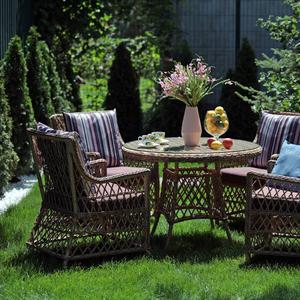 Комплект Гайс с круглым столом из искусственного ротанга от Malacca