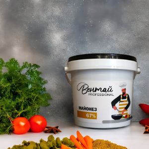 Майонез &#34;Вентай Premium&#34; 67%  
это отличный выбор для тех, кто ценит качество и вкус! Он отлично подходит для разнообразных кулинарных задач на профессиональной кухне. Благодаря отборным ингредиентам, майонез придает блюдам насыщенный вкус и аромат. Используйте его для запеканок, салатов и как заправку для первых и вторых блюд.