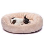 D50/ Круглая лежанка кровать для животных из овечьей шерсти " Здоровье" - карамель 783241