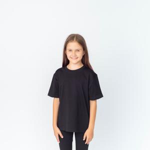 Футболка черная, ткань кулирка пенье, 92% хлопок/8%эластан, размеры 92-164