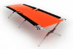 Раскладушка 6 углов складная, кровать туристическая, кемпинговая, походная, черно-оранжевая