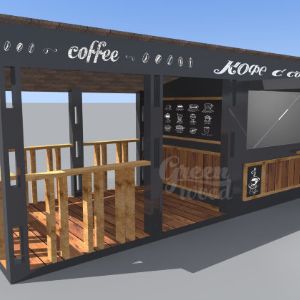 Торговый павильон кафе из дерева
