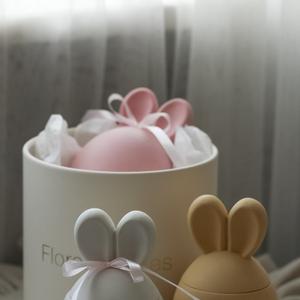 Гипсовая свеча зайка с ушками