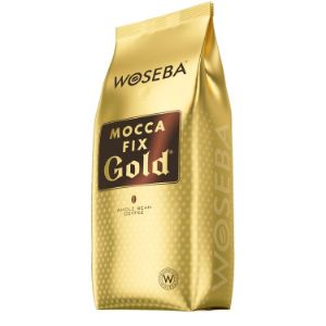 WOSEBA Mocca Fix Gold 
70% Арабики, 30% Робусты
Кофе с плантаций Южной Америки, Африки и Азии.
Смесь высококачественных сортов кофе, произрастающих в Южной Америке Африке и Азии.
Длительный процесс обжарки.
Низкая кислотность.
Нежный, ароматный, дает прекрасный вкус.