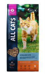 ALLCATS корм сухой для взрослых стерилизованных кошек с индейкой, пп, 13 кг