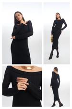 Платье LAUREN из 100% шерсти мериноса черного цвета THE CODE MONE