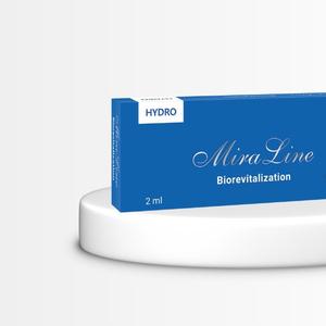 MiraLine HYDRO
Препарат на основе высокоочищенной гиалуроновой кислоты
неживотного происхождения, предназначенный для глубокого
увлажнения и улучшения состояния кожи.
Состав
высокоочищенная нестабилизированная гиалуроновая кислота
неживотного происхождения
Характеристики
РН 7,5
Молекулярный вес: 3500 кДа
Объем: 2 мл
Концентрация ГК: 13 мг/мл
Глубина введения: глубоко внутрикожно
Курс процедур: 3-4 процедуры