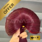 Flat-Tip Hair Extension Straight Nasa Hair Red Wine Color 0055