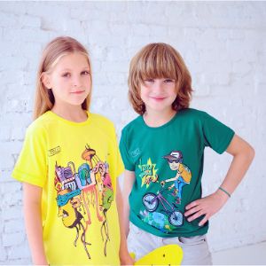 футболки детские прямой крой: 104-152, подростковые унисекс: XS, S, M, L.
хлопок с эластаном, гипоаллергенный принт