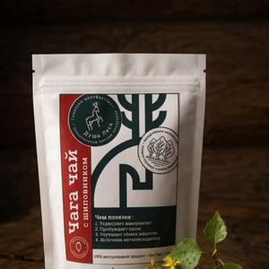 Чага чай с добавлением шиповника