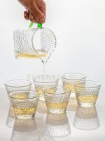 Чашка стеклянная с рифленым рисунком (Цена за 1 штуку) — 6 штук в наборе STG 011