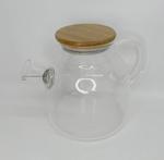 RA-6376 Чайник стекло с крышкой из бамбука 1.5 л RA-6376