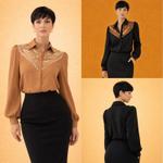 Блуза Noir Aurelia с золотым декором