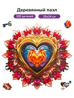 Деревянный пазл для детей и взрослых / Active Puzzles Энергия Любви / головоломка / 25х25 см, 100 деталей