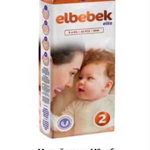 Elbebek Детские гипоаллергенные подгузники на липучке Elbebek Elite,3-6 кг,40 шт, произведено в Турции