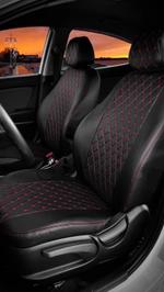 Авточехлы модельные Ford Focus3 Trend Sport/Форд Фокус3 (2010-2019) черный/красная нитка