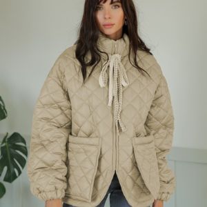 Куртка 1388, размеры 44-54, два цвета - бежевый и светло-серый