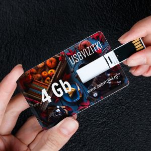 Флешка-визитка с индивидуальным дизайном 4Gb, USB 2.0