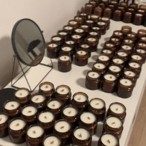 Оптовый заказ на 90 свечей в янтарных баночках 100 мл