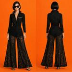 Noir Étoile Кружевное Palazzo Брюки