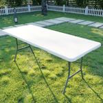 Стол складной SAMMAN Vän N для сада, дома, офиса 185×77×74 см, белый флок