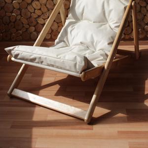 Кресло-шезлонг "Элит" складной деревянный/мягкая сидушка, 120х60 см, цвета сидушки в ассортименте