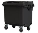 Мусорный контейнер 660 л тёмно-серый 4-колёсный с тёмно-серой крышкой 00000065046