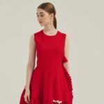 Платье с жемчугом NICOLE красного цвета