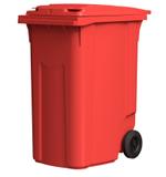 Мусорный контейнер 360 л красный 2-колёсный (д. 200 мм) с красной крышкой 00000071311