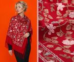 Роскошный акриловый платок Imperial Scarlet с вышивкой