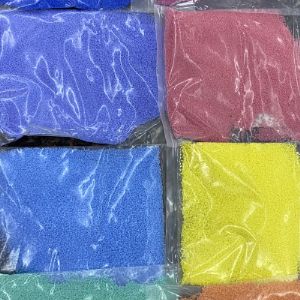 Цветные гранулы для стирального порошка и таблеток для ПММ. Солевые и сульфатные. Производство Индия.