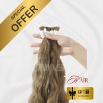 Bulk hair extensions - wavy - brown color 0024