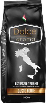 Кофе в зернах (зерновой) натуральный, Dolce Aroma GUSTO FORTE, 10% арабика/90% робуста