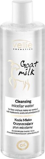 Мицелярная вода с гиалуроновой кислотой, Vellie Cosmetics Goat Milk Cleansing Micellar Water 400 ml.