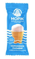 Мороженое пломбир в ваф. стаканчике 80 гр. "Морж" 18