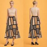 Noir Mosaic — Юбка A-силуэта с геометрическим мозаичным узором