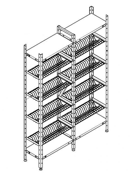 Стеллаж для тарелок эконом сктк 4кэ 2м