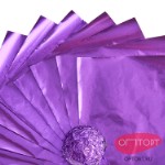 Фольга оберточная для конфет Фиолетовая (10х10 см), 100 шт