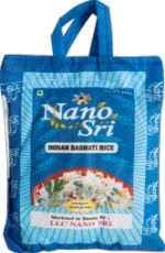 Рис Нано Шри Басмати, 1 кг (в синем мешке) (Nano Sri Indian Basmati Raw Rice)