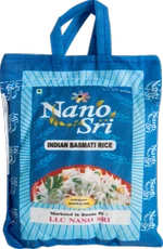 Рис Нано Шри Басмати, 1 кг (в синем мешке) (Nano Sri Indian Basmati Raw Rice)