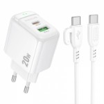 СЗУ BOROFONE BS44A с USB+ TYPE-C портом + кабель Type-C PD20W